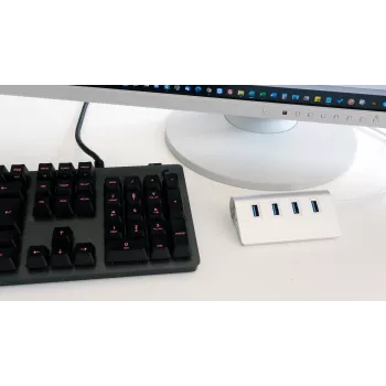 EXSYS EX-1134-2 USB 3.2 Gen 1 4-portový hub s USB-C káblom a USB-A adaptérom