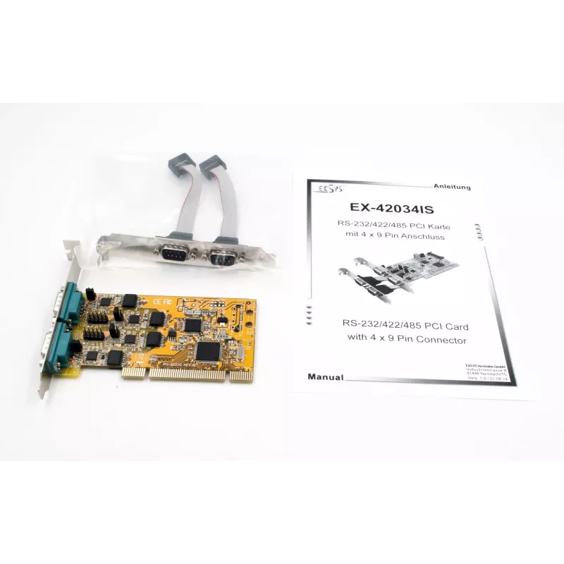 EXSYS EX-42034IS 4-port RS-232/422/485 PCI sériová karta s ochranou proti prepätiu a optickou izoláciou
