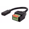 EXSYS EX-49122 USB-C konektor samica na 5-pin svorkovnicový adaptér s tlačidlom, USB 2.0, 15 cm