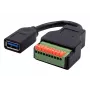 EXSYS EX-49126 adaptérový kábel USB-A konektor samica na 10-pinový terminálový blok s tlačidlom, USB 3.2 Gen 1, 15 cm