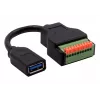 EXSYS EX-49126 adaptérový kábel USB-A konektor samica na 10-pinový terminálový blok s tlačidlom, USB 3.2 Gen 1, 15 cm