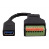 EXSYS EX-49126 adaptérový kábel USB-A konektor samica na 10-pinový terminálový blok s tlačidlom, USB 3.2 Gen 1, 15 cm