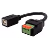 EXSYS EX-49130 USB 2.0 adaptér USB-B konektor samica na 5-pinový terminálový blok s tlačidlom, 15 cm