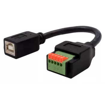 EXSYS EX-49130 USB 2.0 adaptér USB-B konektor samica na 5-pinový terminálový blok s tlačidlom, 15 cm