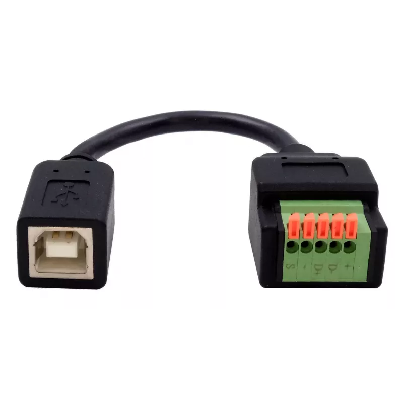 EXSYS EX-49130 USB 2.0 adaptér USB-B konektor samica na 5-pinový terminálový blok s tlačidlom, 15 cm