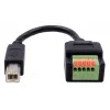 EXSYS USB-B konektor samec na 5-pinový terminálový blok adaptérový kábel s tlačidlom, USB 2.0, 15 cm EX-49131