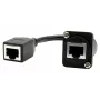 EXSYS D-typ zabudovateľná RJ45 spojka, konektor samica na konektor samica, CAT.5e, 20 cm, tienená, čierna EX-49160