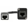 EXSYS D-typ zabudovateľná RJ45 spojka, konektor samica na konektor samica, CAT.5e, 20 cm, tienená, čierna EX-49160
