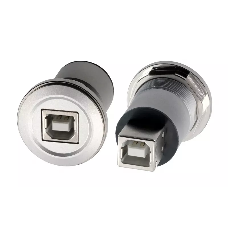 EXSYS EX-49192 kovový USB 2.0 Type-B konektor samica na samicu montážny adaptér
