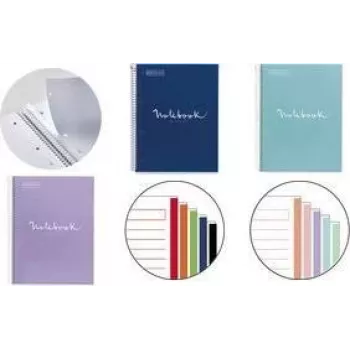 MIQUELRIUS školský blok zápisník EMOTIONS, DIN A4, námornícka modrá, kockovaný, 120 listov, 90 g/m², špirálová väzba, perforovaný, 4-násobne dierovaný MR46063
