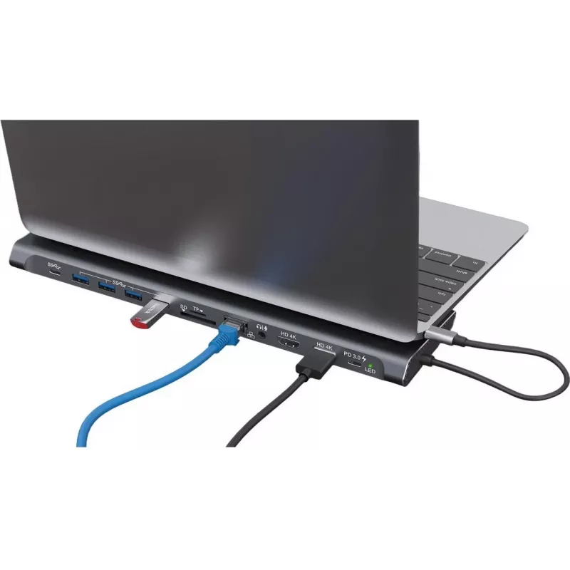 XTREMEMAC XWH-CDH-13 12-portová USB-C dokovacia stanica Space Gray