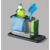 Metaltex Tidytex organizér na drez, plast, sivý, 2 výsuvné držiaky na hubky a utierky 297530109