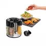 Metaltex Spice 8 otočný stojan na korenie, okrúhly, čierny, s 8 prázdnymi sklenenými nádobkami 252876080