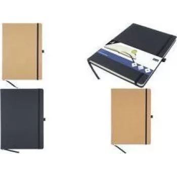 KANGARO K-552261 A4 linajkový zápisník, 96 listov, čierna PU pevná väzba, papier Chamois