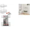 Metaltex Reflex LUXY dvojitý držiak na uteráky s odkladacou plochou, VacuumFix montáž na prísavku, strieborný 403342000