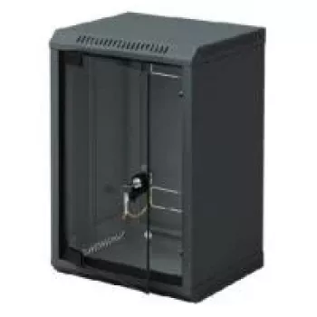 Triton 10 palcová nástenná skriňa 6U hĺbka 300 mm, sklenené dvere, čierna RAL 9005 RBA-06-AS3-BAX-C1