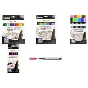 Pentel Arts Pointliner sada fixiek, 0,4 mm, rôzne farby, balenie 6 ks S40-6