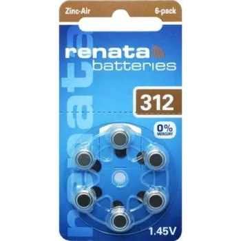 Renata ZA312 Zinkovzdušná batéria do načúvacích prístrojov PR41 165 mAh 1,4 V balenie 6 ks ZA312.DP6 0HG