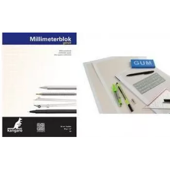 Kangaro blok milimetrového papiera A3, 80 g/m², 25 listov, biela/oranžová 1 mm raster (K-5595)