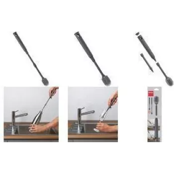 Metaltex Brush-Up nastaviteľná kefa na fľaše, sivá, 300-400 mm, silikónové štetiny, PP rukoväť 297612000