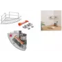 Metaltex Reflex LUXY & VacuumFix rohový regál, strieborný, 1 poschodie, montáž bez vŕtania 403330000