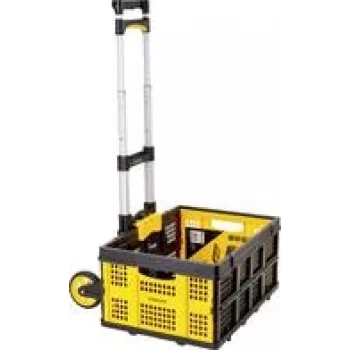 Stanley SXWTD-509 skladací ručný vozík & 25kg skladací košík sada, 60kg nosnosť, hliník, čierna/žltá