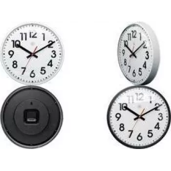 NEXTIME NXT kremenné nástenné hodiny 260 mm biely ciferník čierne číslice plastové puzdro 7308WI