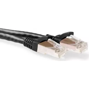ACT 15m LSZH S/FTP CAT6A Snagless patch kábel, čierny (FB7915)