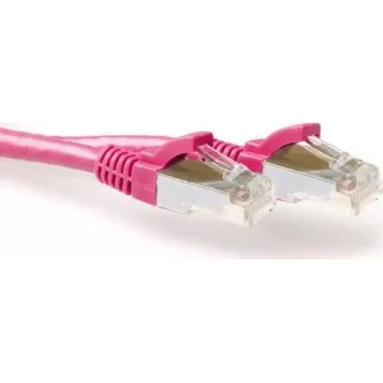 ACT ružový 0,5 m LSZH S/FTP CAT6A Snagless RJ45 patch kábel (FB8800)