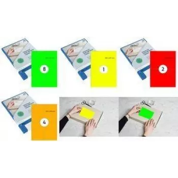 RILLPRINT B84023 fluorescenčné samolepiace etikety A5 210 x 148 mm zelená 1 list