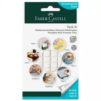 Faber-Castell Tack-It lepiaca guma, odstrániteľná a opakovane použiteľná, biela, 84 kusov (589150)