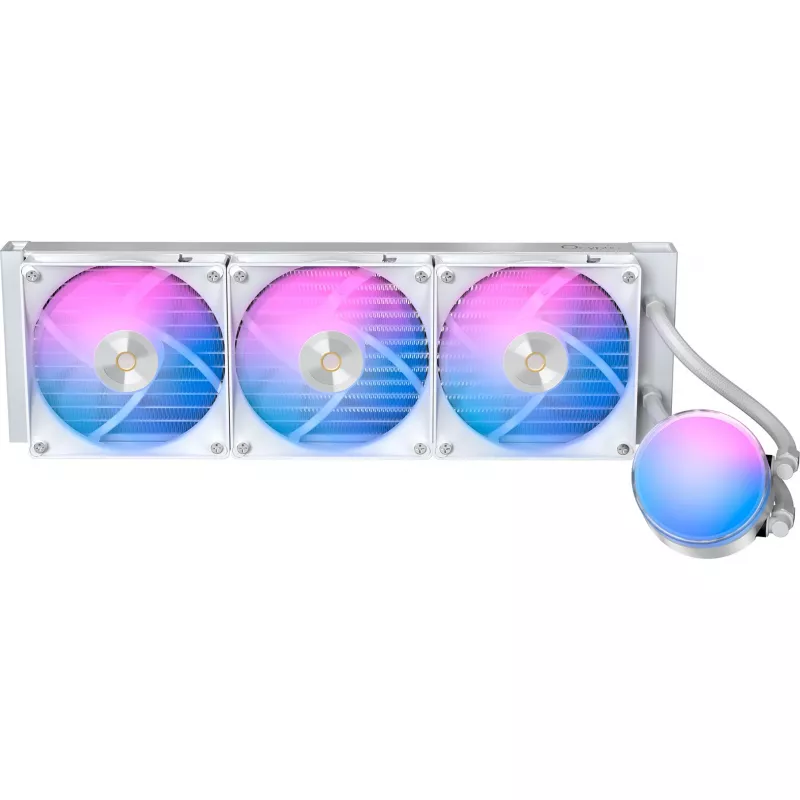 Ocypus Delta L36 ARGB V2 White AIO kvapalinový CPU chladič, 360 mm radiátor, 3x 120 mm ARGB ventilátory, Intel & AMD