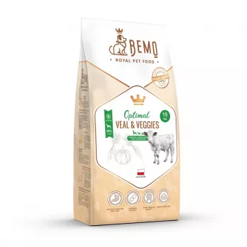 BEMO Optimal teľacie & zelenina Medium/Large - suché krmivo pre psy - 15kg