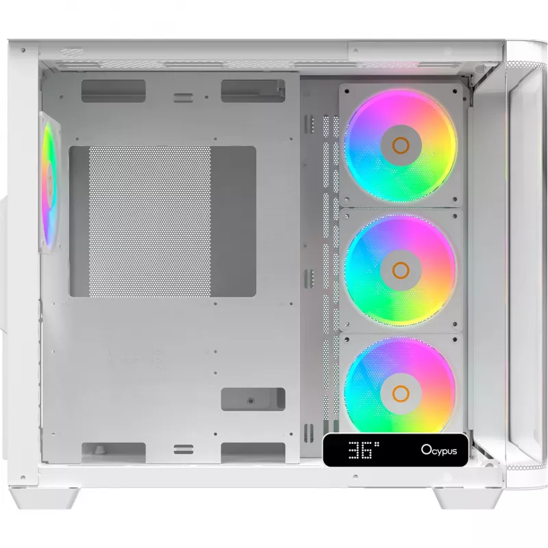 Ocypus Iota C70 Curve ARGB Digital biela 270° panoramatická sklenená Mid-Tower PC skriňa