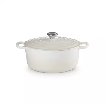 LE CREUSET okrúhly pekáč zo smaltovanej liatiny 34cm 12L krémový