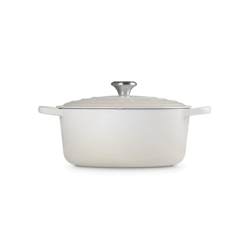 LE CREUSET okrúhly pekáč zo smaltovanej liatiny 34cm 12L krémový