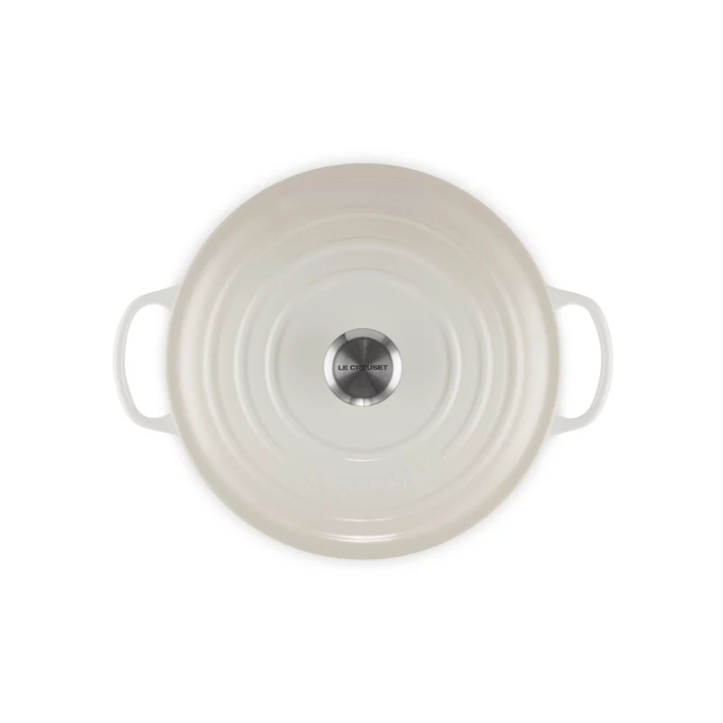 LE CREUSET okrúhly pekáč zo smaltovanej liatiny 34cm 12L krémový
