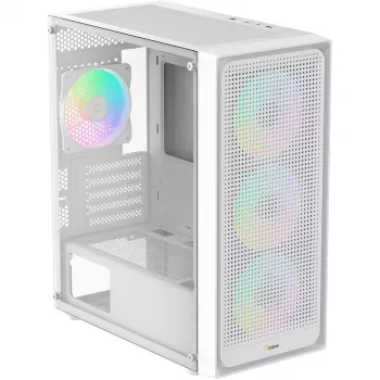 Ocypus Gamma C50 ARGB biela Mid-Tower PC skriňa, tvrdené sklo, 3x ARGB ventilátory