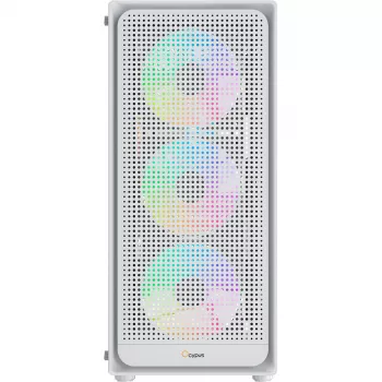 Ocypus Gamma C50 ARGB biela Mid-Tower PC skriňa, tvrdené sklo, 3x ARGB ventilátory