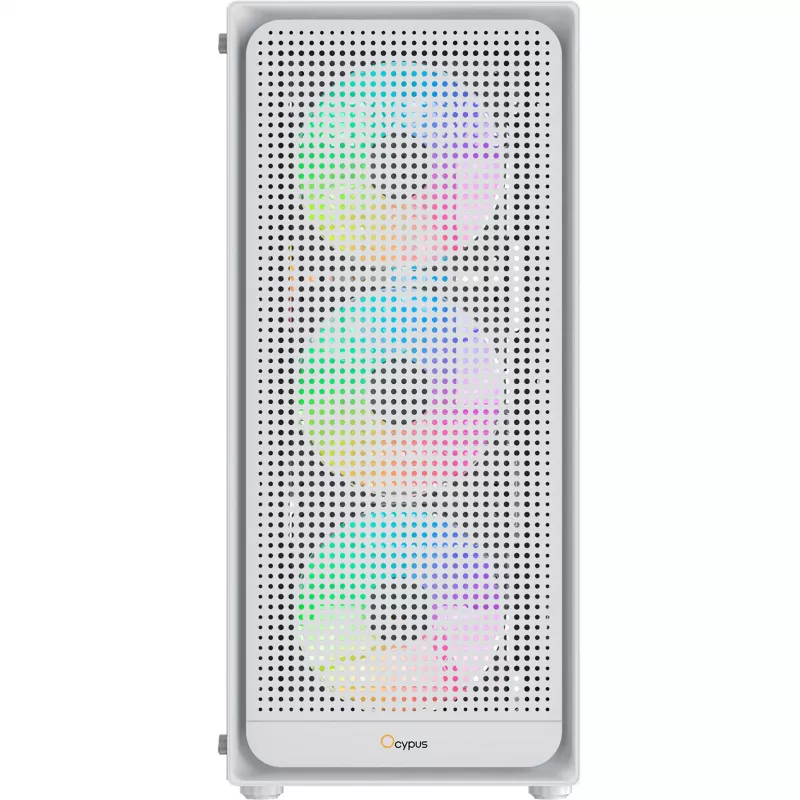 Ocypus Gamma C50 ARGB biela Mid-Tower PC skriňa, tvrdené sklo, 3x ARGB ventilátory