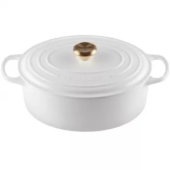 Le Creuset liatinový pekáč oválny 31cm / 6,3L biely