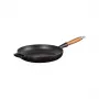 LE CREUSET liatinová panvica s drevenou rukoväťou Ø28cm matná čierna
