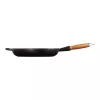 LE CREUSET liatinová panvica s drevenou rukoväťou Ø28cm matná čierna