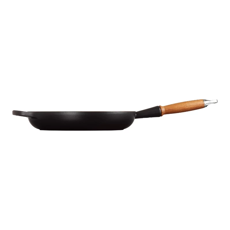 LE CREUSET liatinová panvica s drevenou rukoväťou Ø28cm matná čierna