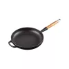 LE CREUSET liatinová panvica s drevenou rukoväťou Ø28cm matná čierna