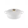 LE CREUSET smaltovaný liatinový oválny pekáč 27 cm 4,1 l biely