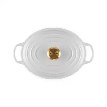 LE CREUSET smaltovaný liatinový oválny pekáč 27 cm 4,1 l biely