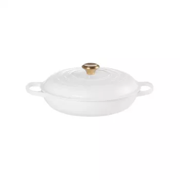 LE CREUSET Plytký liatinový pekáč 30cm 3,5L Biela