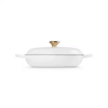 LE CREUSET Plytký liatinový pekáč 30cm 3,5L Biela
