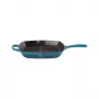 Le Creuset liatinová štvorcová grilovacia panvica 26x26 cm modrá